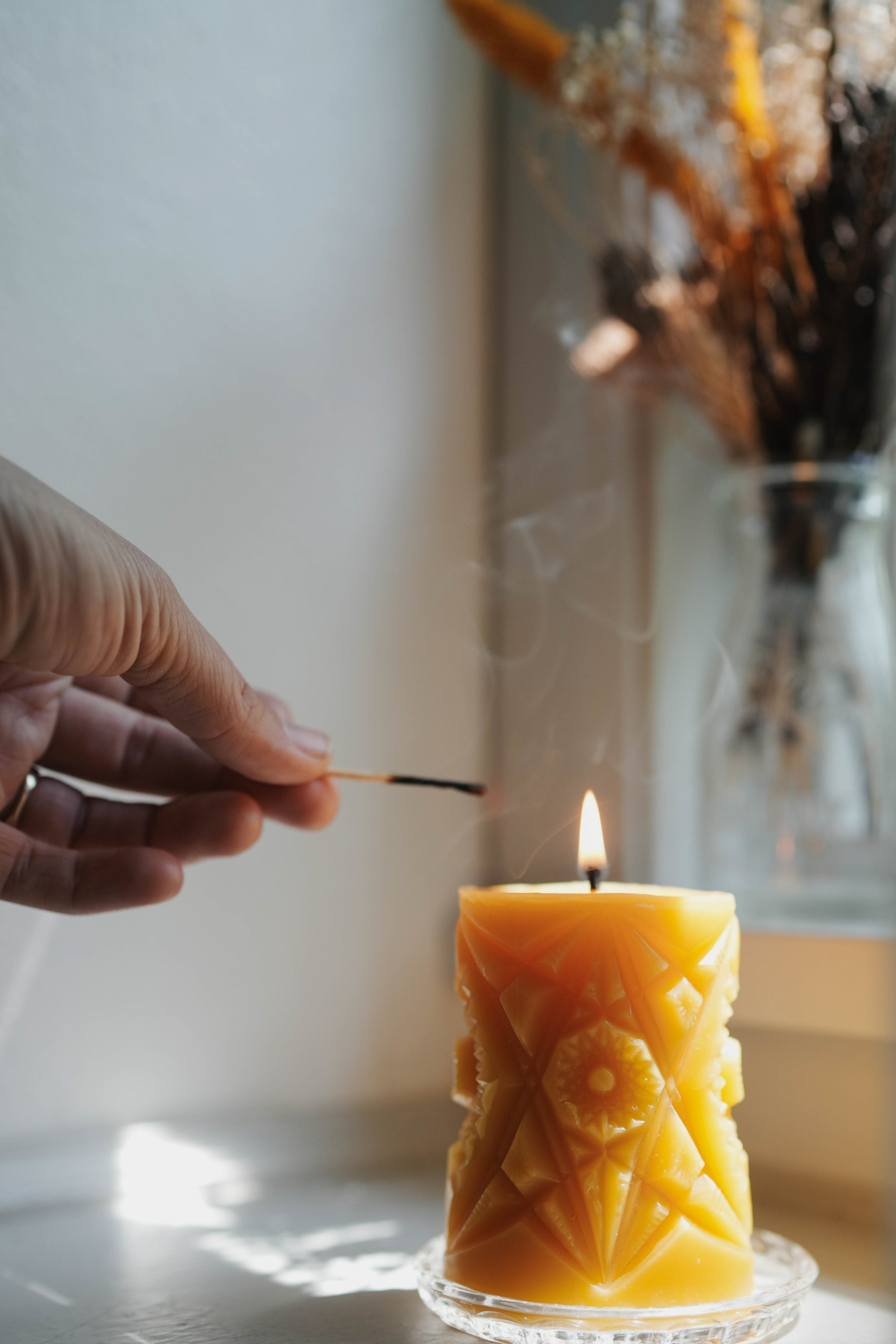 Kaleidoscope Beeswax Candle – Pure, Locally Sourced & Mesmerizing